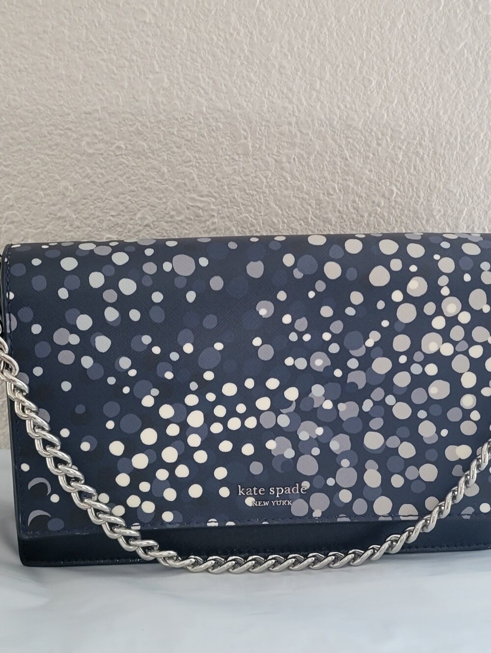 Kate Cameron crossbody bag multicolor dots crossbody chain bag